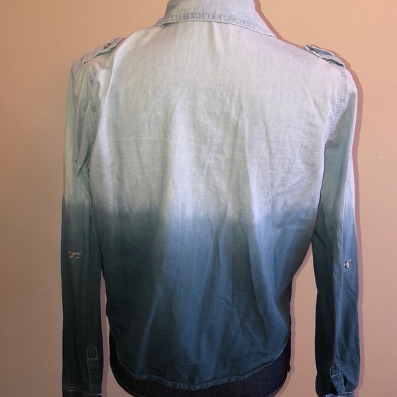 Cello Denimwear Ombré l/s tie front button down L - Picture 5 of 8